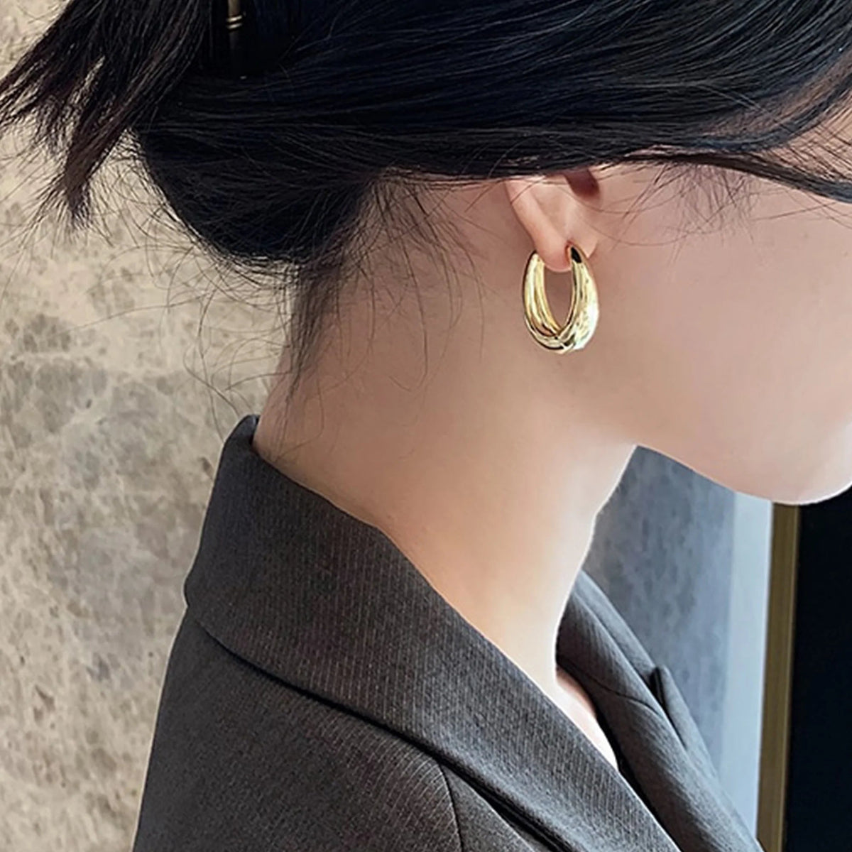 Nina Angular Hoop Earrings