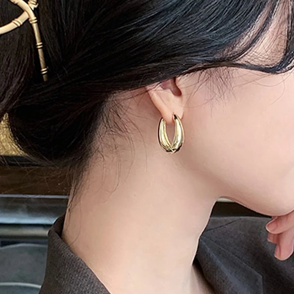 Nina Angular Hoop Earrings