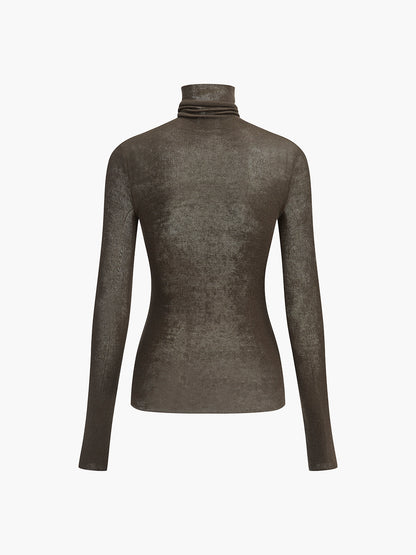 Nora Wool-Blend Sheer Turtleneck Jumper