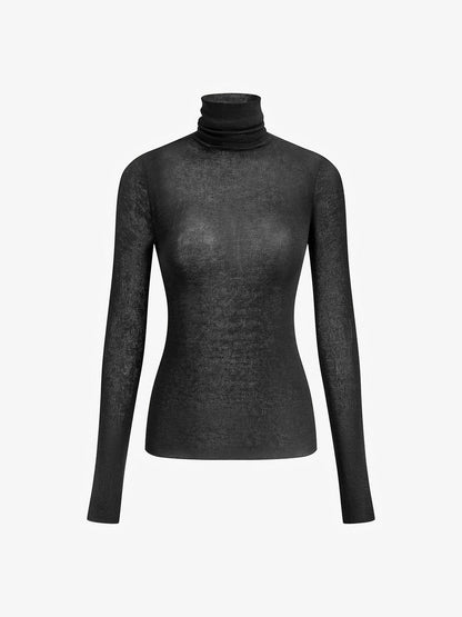 Nora Wool-Blend Sheer Turtleneck Jumper
