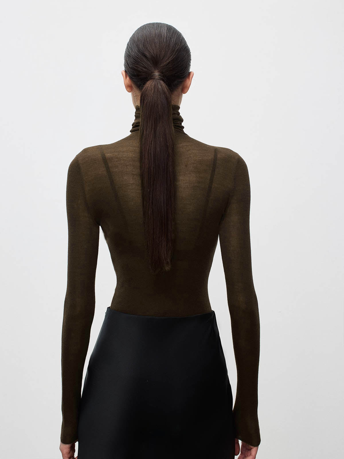 Nora Wool-Blend Sheer Turtleneck Jumper