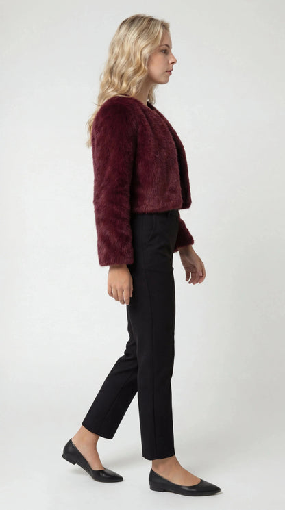 Odette Cropped Faux Fur Jacket
