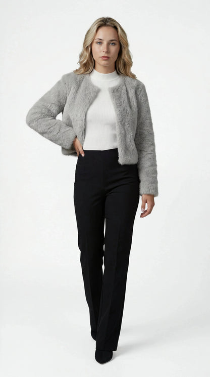 Odette Cropped Faux Fur Jacket