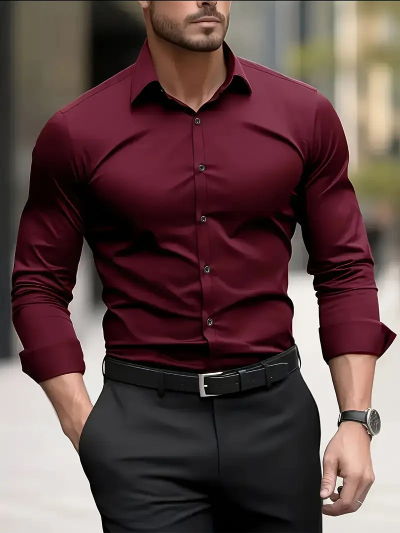 Oliver Men's Breathable Long-Sleeve Shirt