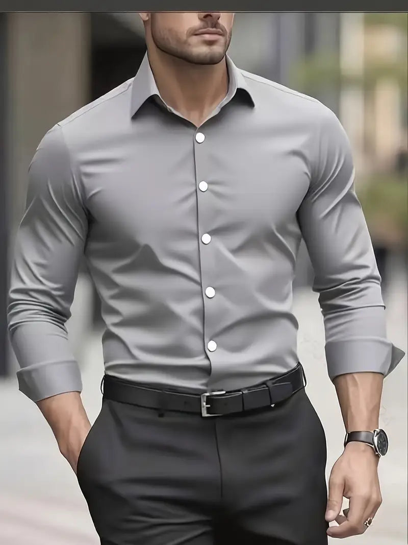 Oliver Men's Breathable Long-Sleeve Shirt