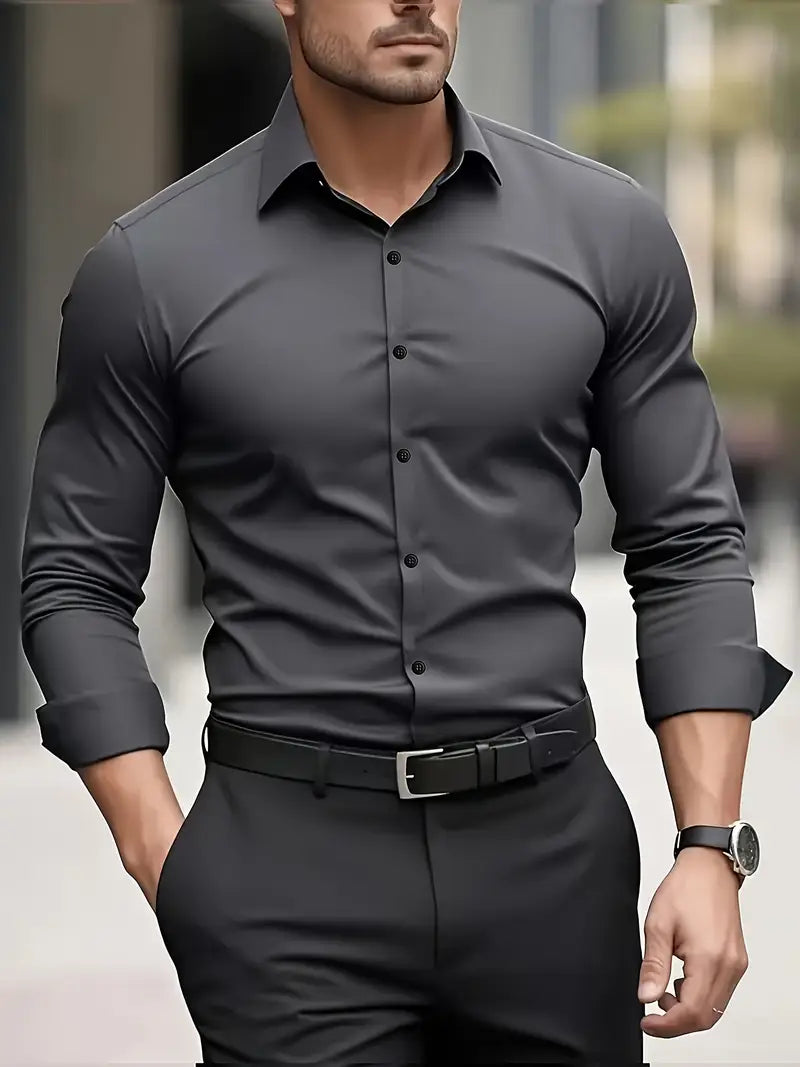 Oliver Men's Breathable Long-Sleeve Shirt