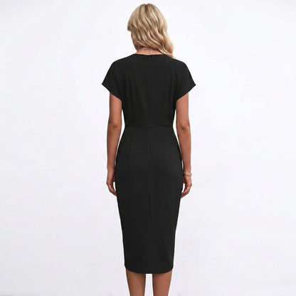 Olympia Wrap Ruched Midi Dress