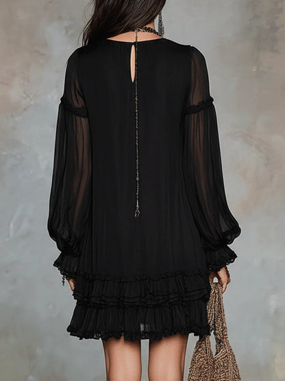 Oriella Mini Dress with Ruffle Trim A-Line Silhouette - photo 2