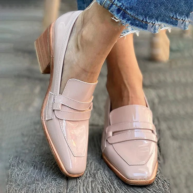 Pippa Patent Block-Heel Loafers