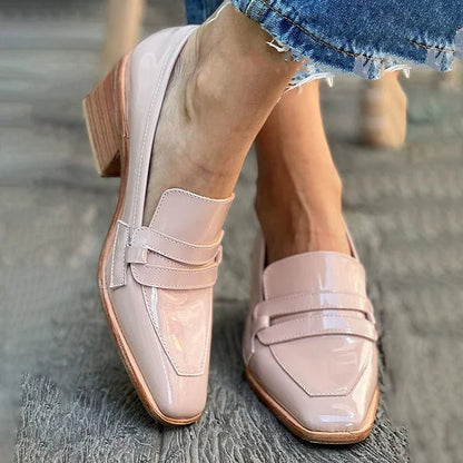 Pippa Patent Block-Heel Loafers