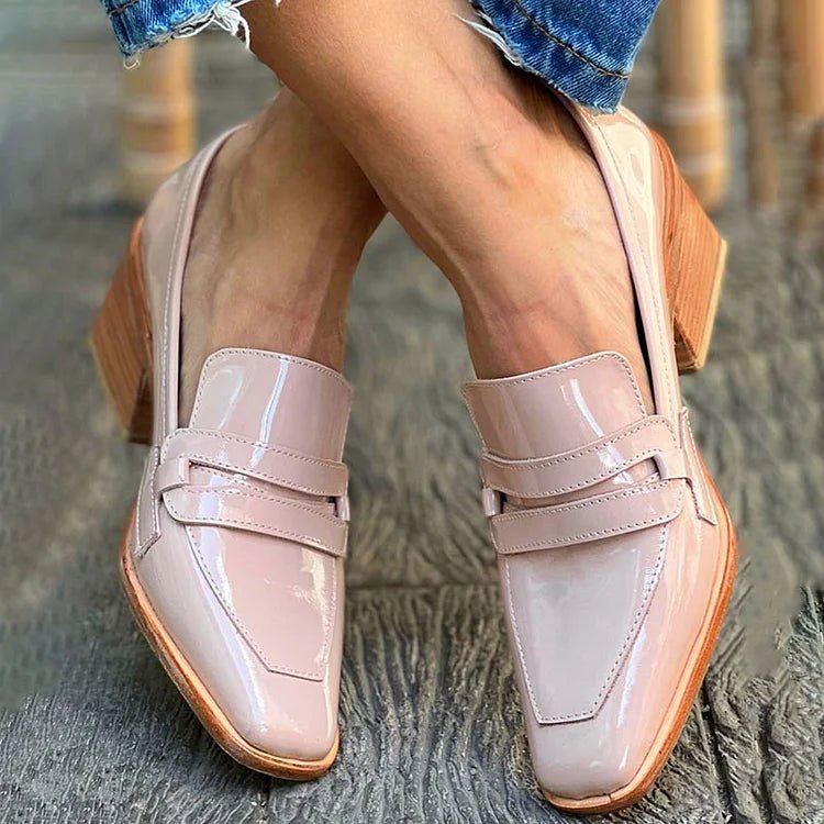 Pippa Patent Block-Heel Loafers
