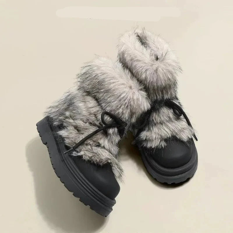 Plush Faux Fur Snow Boots with Insulated Warm Lining - photo 8