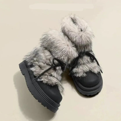 Plush Faux Fur Snow Boots with Insulated Warm Lining - photo 8