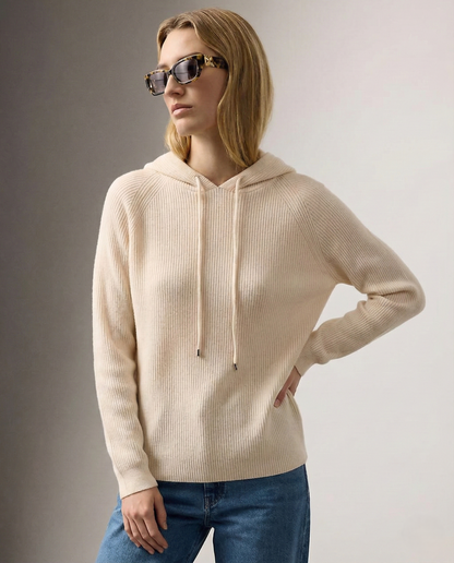 Plush Wool Blend Hoodie with Adjustable Drawstrings - photo 6