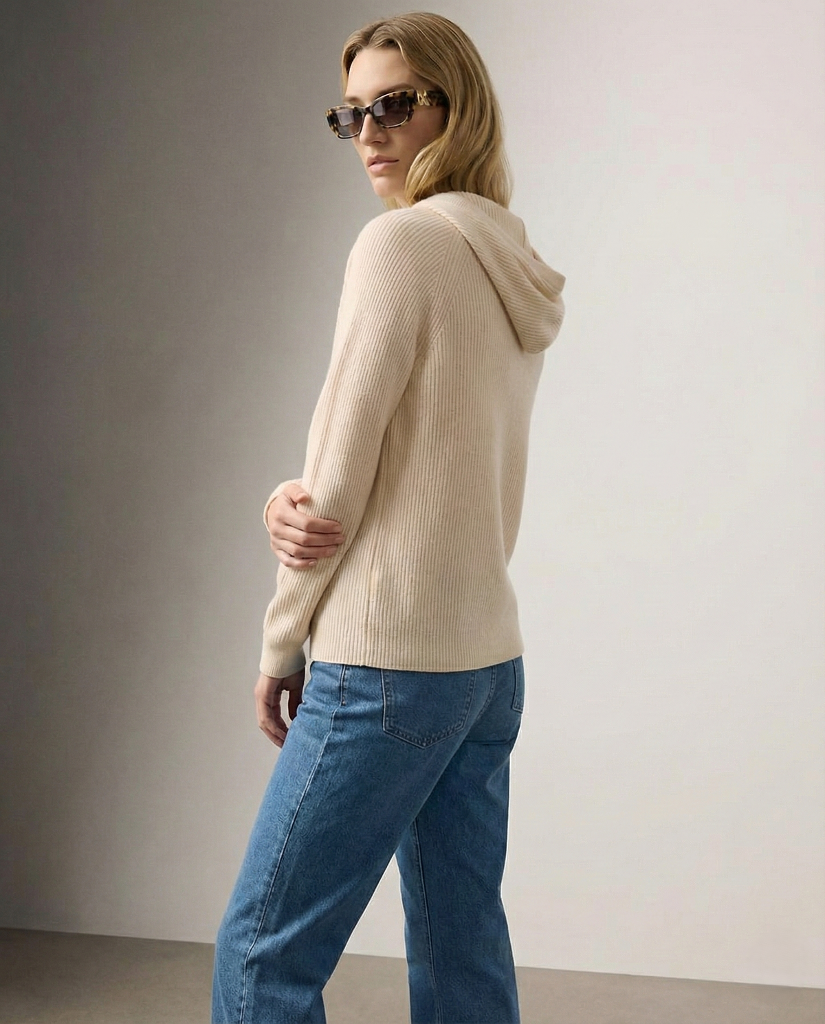 Plush Wool Blend Hoodie with Adjustable Drawstrings - photo 8