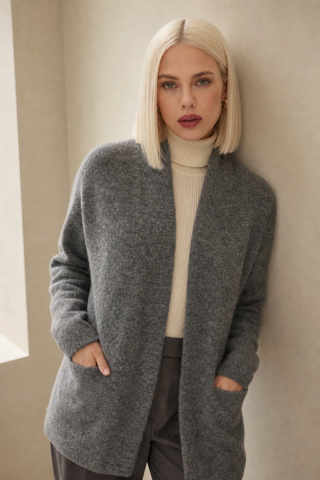 Pocket Knit Cardigan with Two Large Front Pockets for Women - photo 1