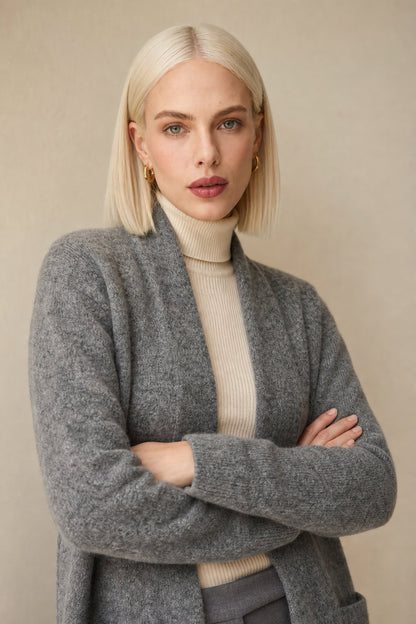 Pocket Knit Cardigan with Two Large Front Pockets for Women - photo 2