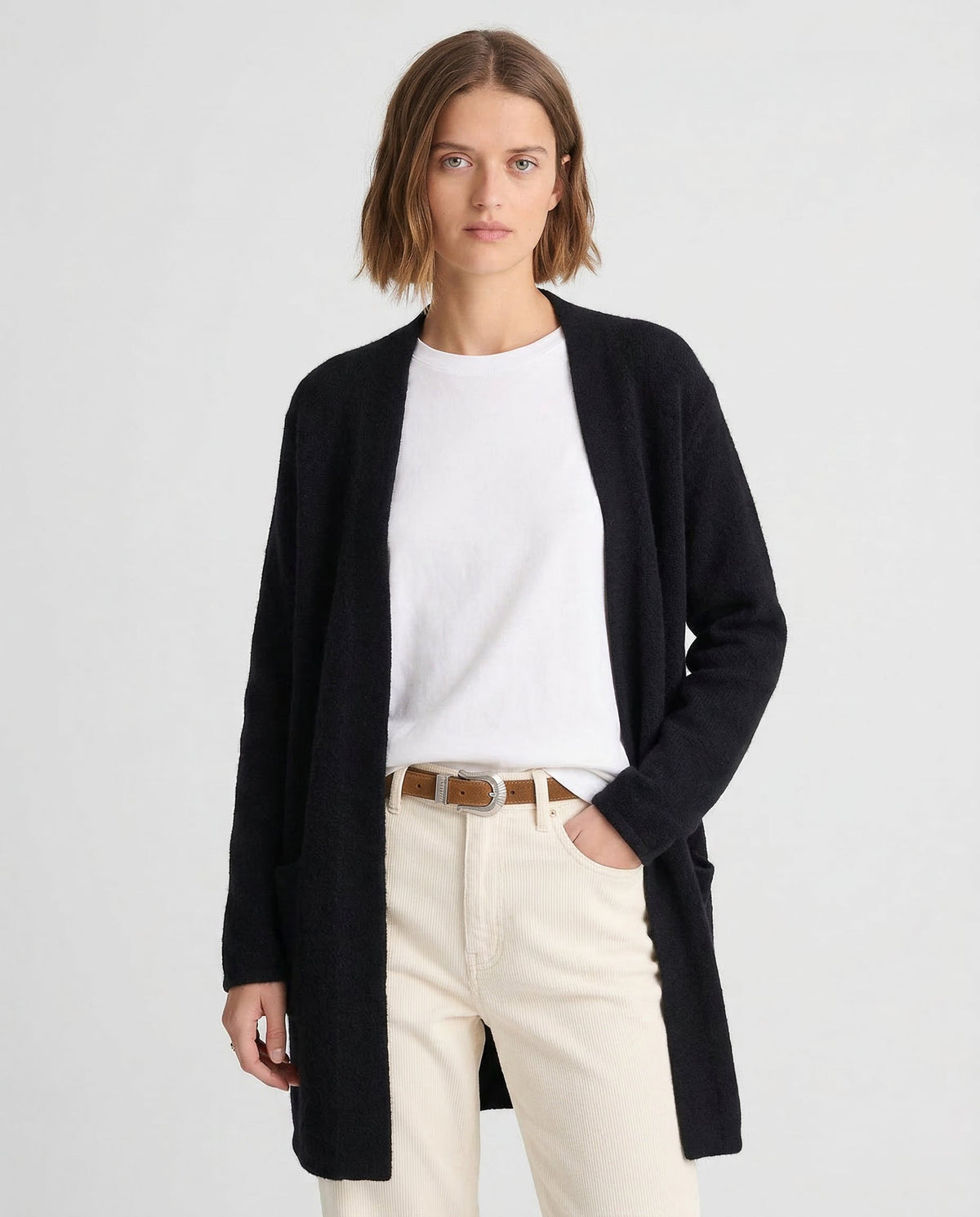 Pocket Knit Cardigan with Two Large Front Pockets for Women - photo 6
