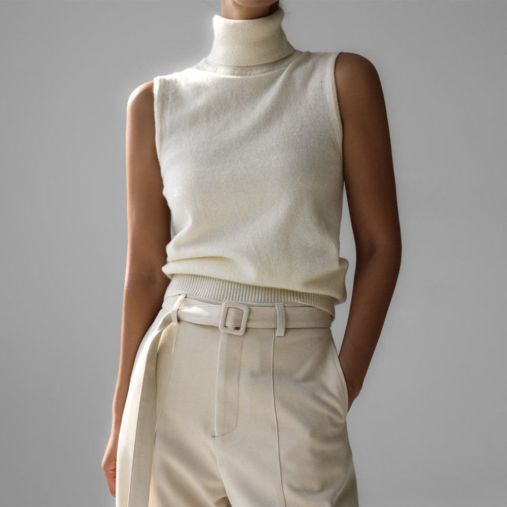 Quinn Sleeveless Knit Funnel-Neck Top