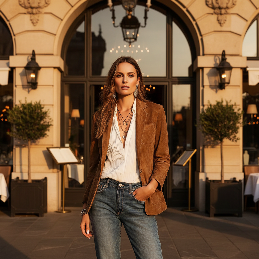 Rachel Button-Down Suede Blazer for Women - photo 7