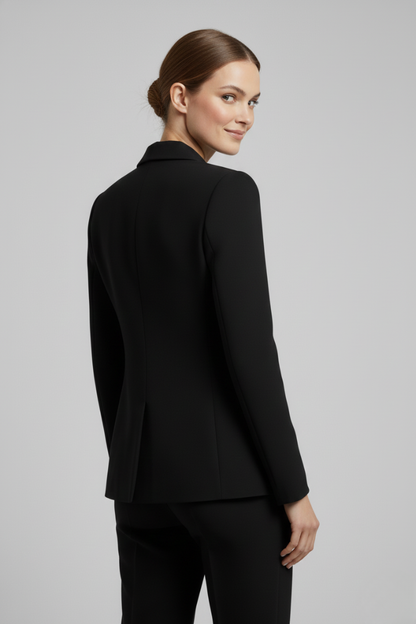 Rebecca Double-Breasted Blazer with Gold-Tone Buttons - photo 5