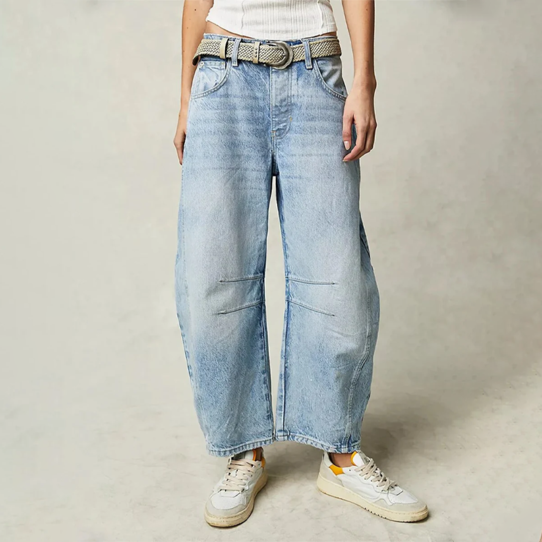 Remi Barrel-Leg Mid-Rise Jeans
