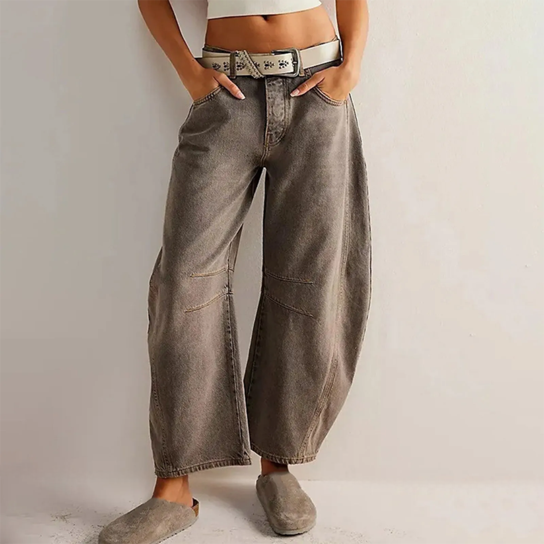 Remi Barrel-Leg Mid-Rise Jeans