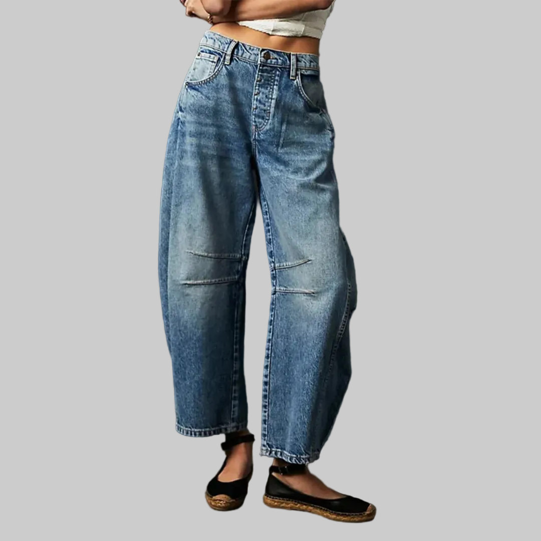 Remi Barrel-Leg Mid-Rise Jeans