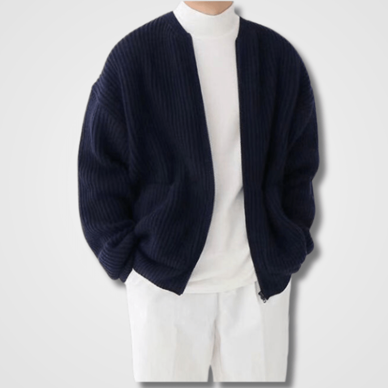 Reuben Men's Zip-Up Knit Cardigan