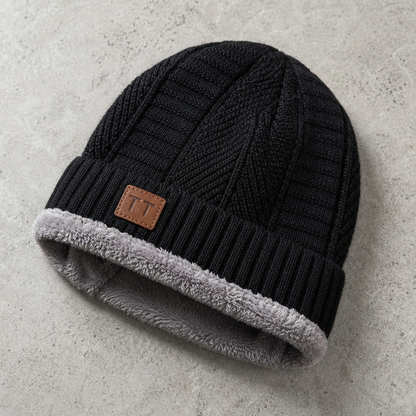 Rex Men's Fleece-Cuff Ribbed Beanie