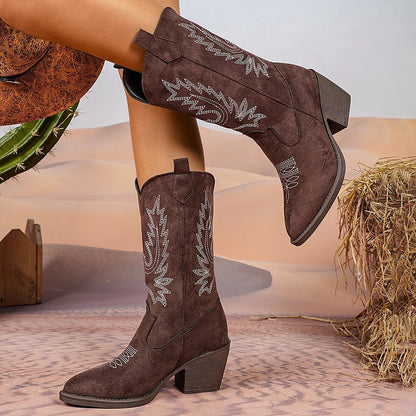 Rhea Mid-Calf Western Boots