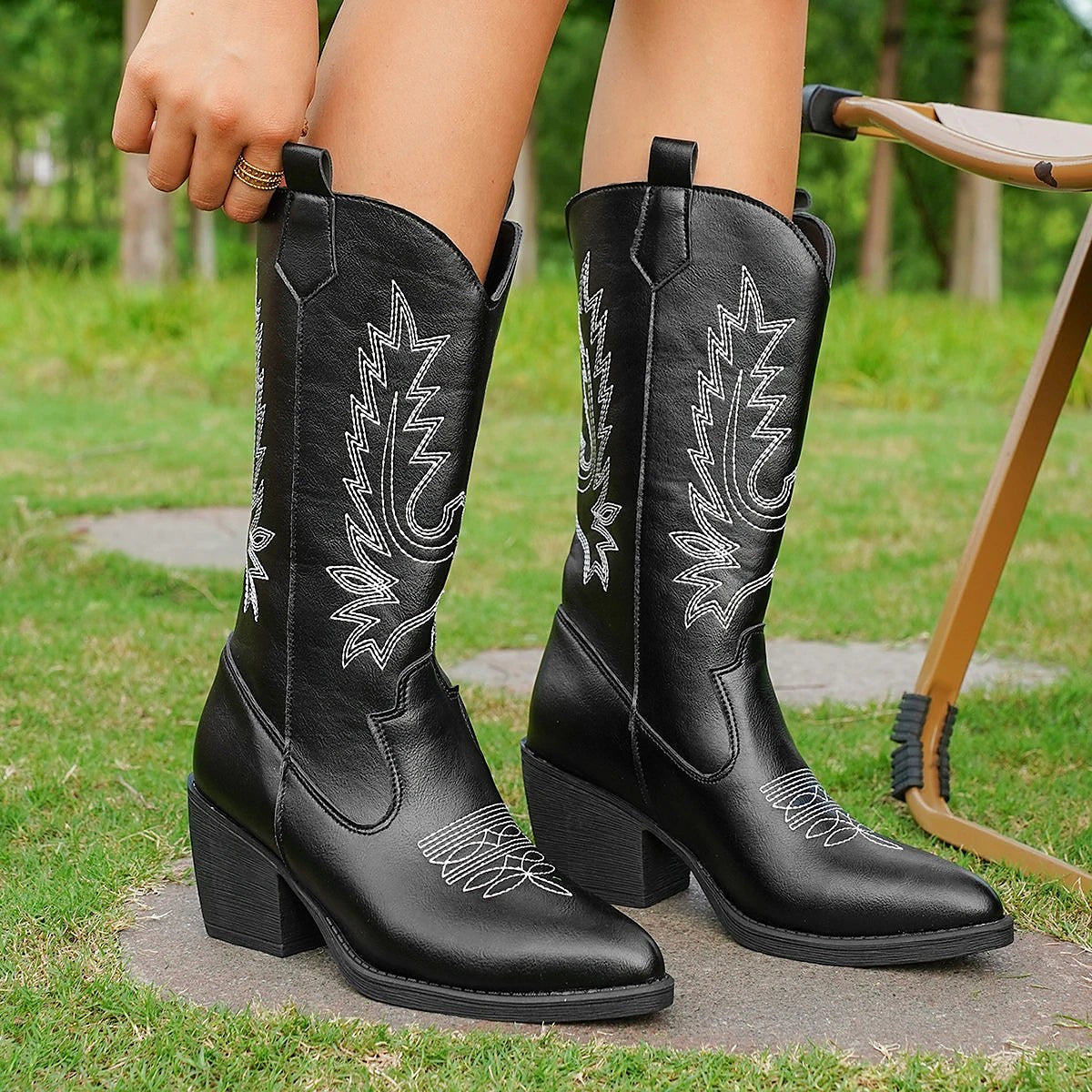 Rhea Mid-Calf Western Boots