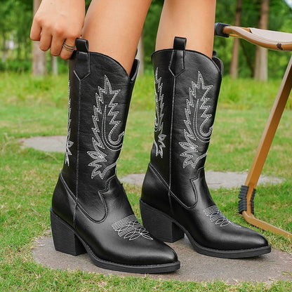 Rhea Mid-Calf Western Boots