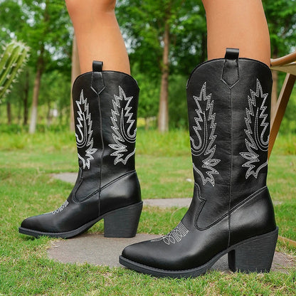 Rhea Mid-Calf Western Boots