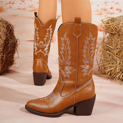 Rhea Mid-Calf Western Boots