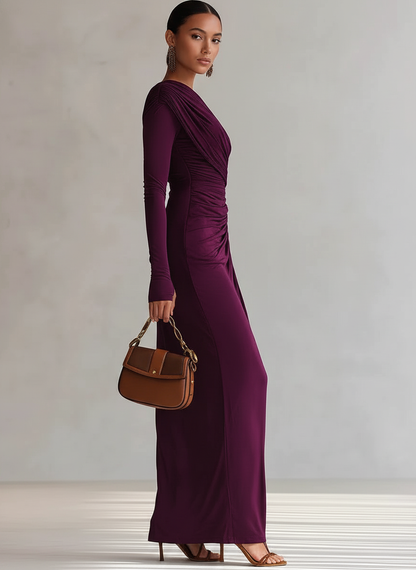 Rhianna One-Shoulder Elegant Maxi Dress - photo 2
