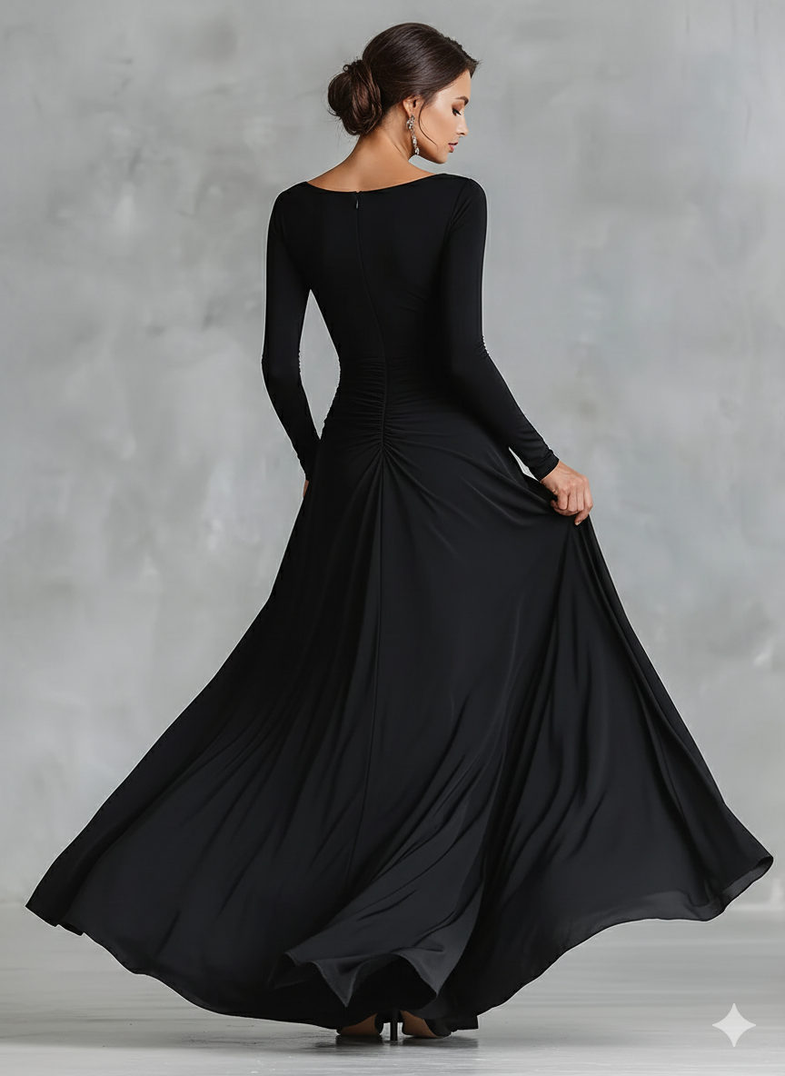 Rubi Maxi Dress with Ruched Bodice and Boat Neckline - photo 3