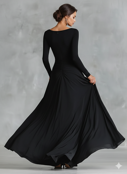 Rubi Maxi Dress with Ruched Bodice and Boat Neckline - photo 3