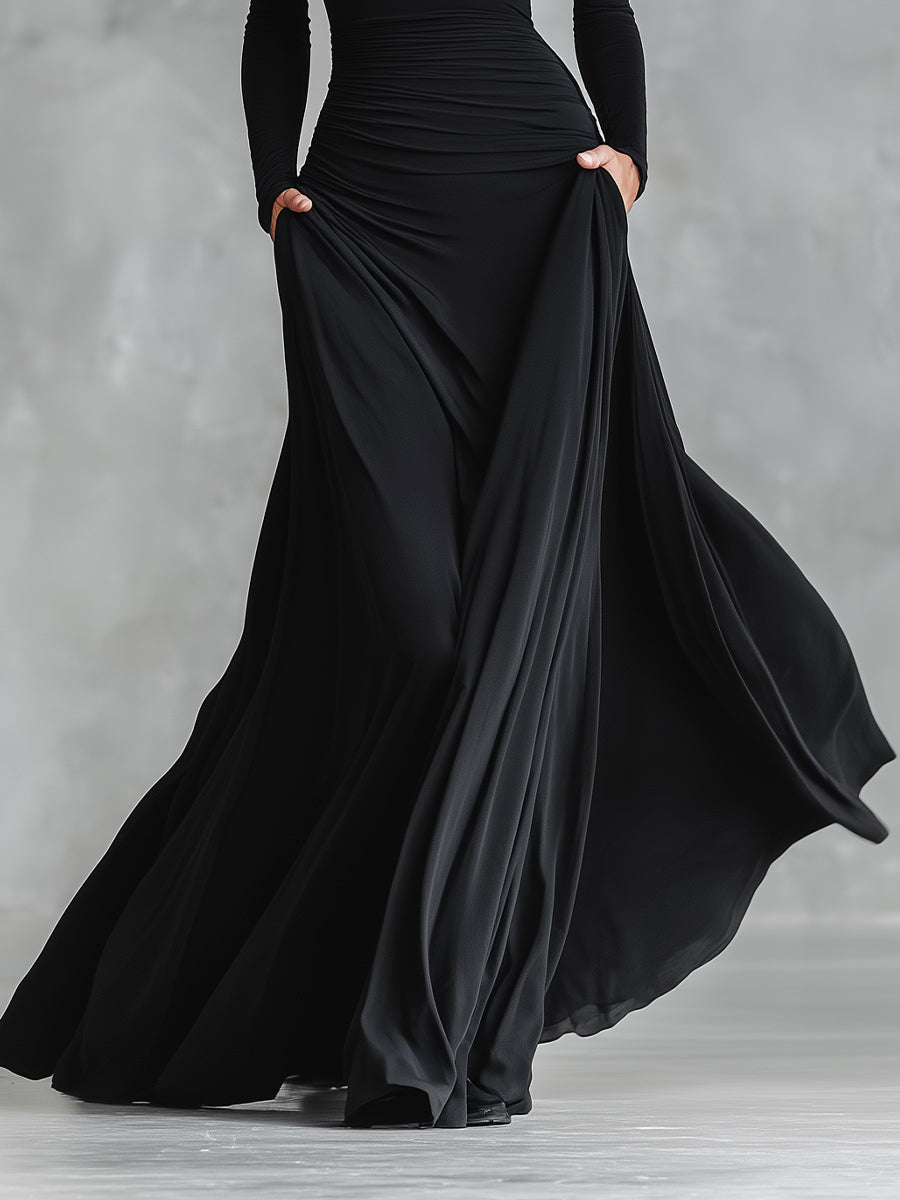 Rubi Maxi Dress with Ruched Bodice and Boat Neckline - photo 5