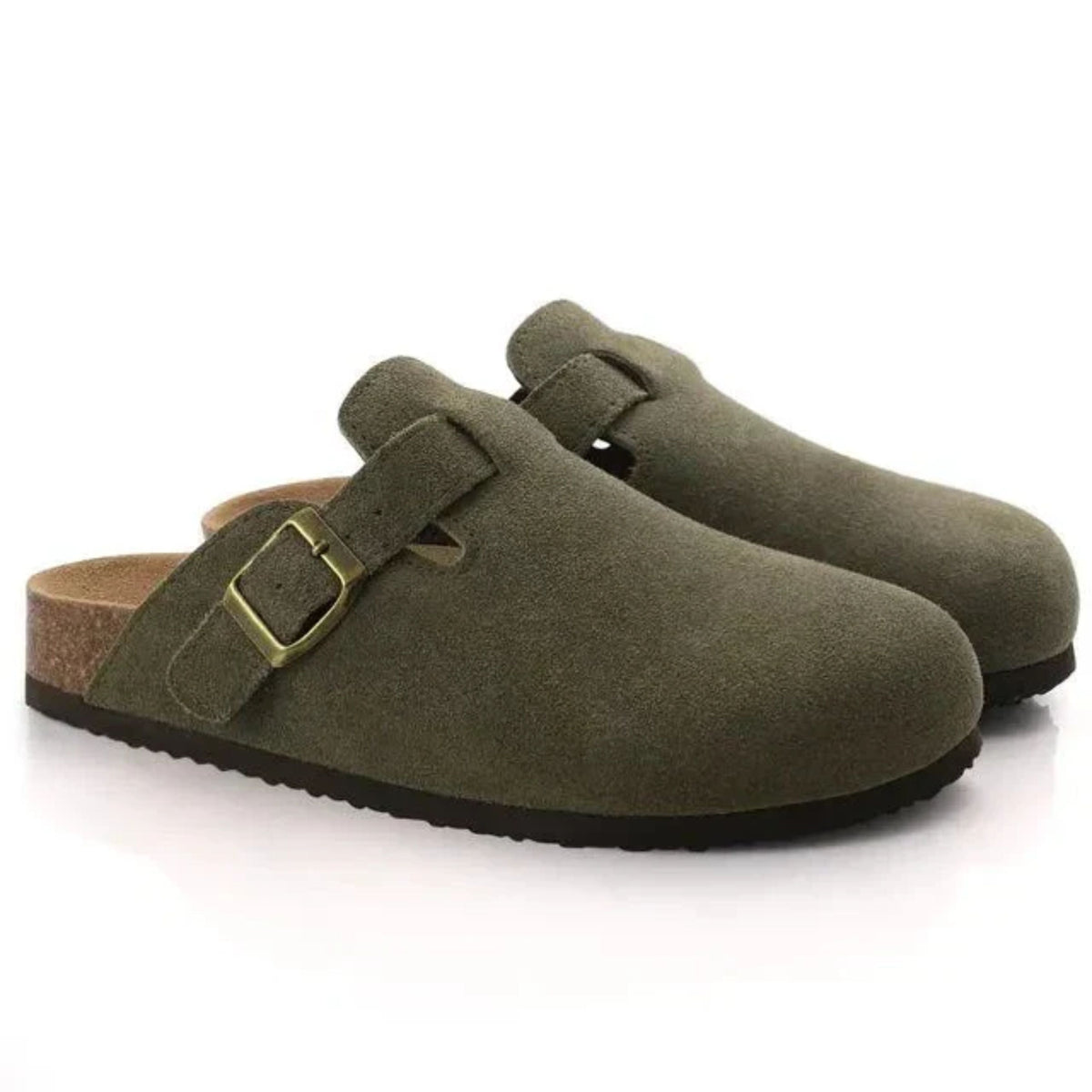 Rupert Men's Suede Buckle Clogs