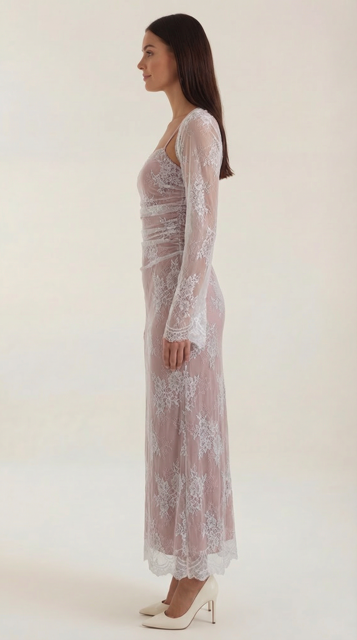 Sabrina Lace Long-Sleeve Maxi Dress