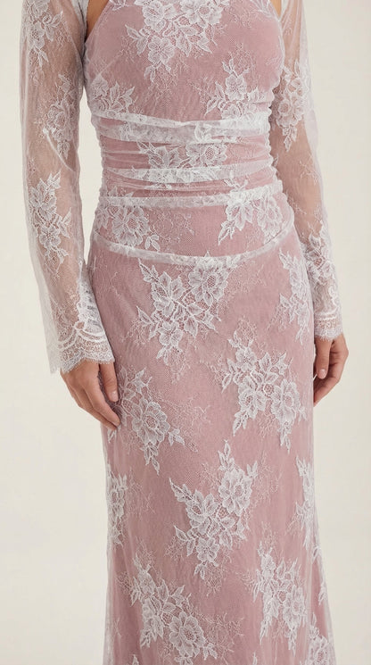 Sabrina Lace Long-Sleeve Maxi Dress