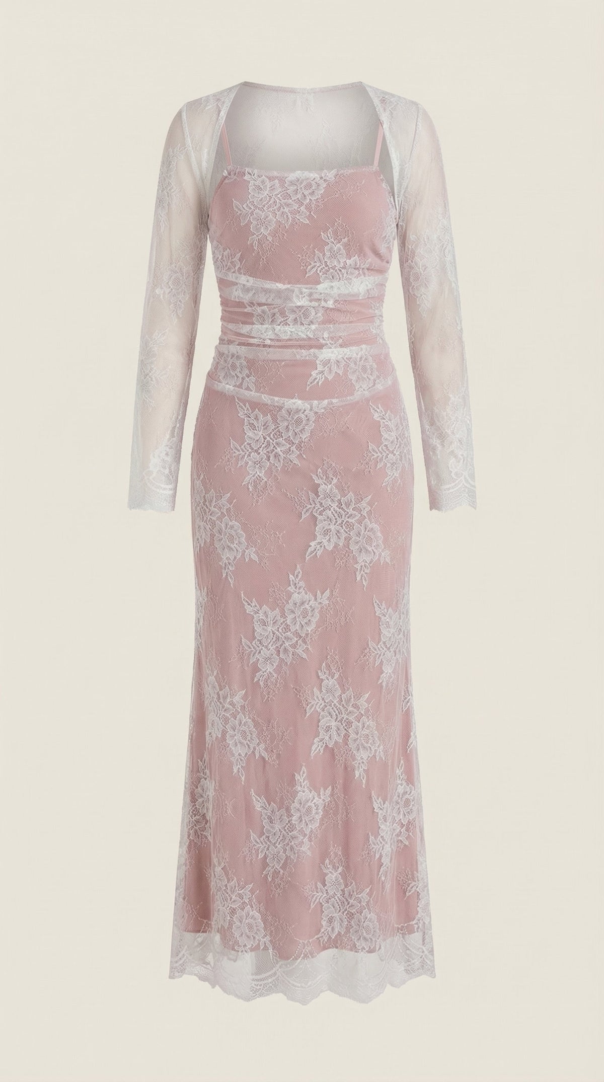 Sabrina Lace Long-Sleeve Maxi Dress