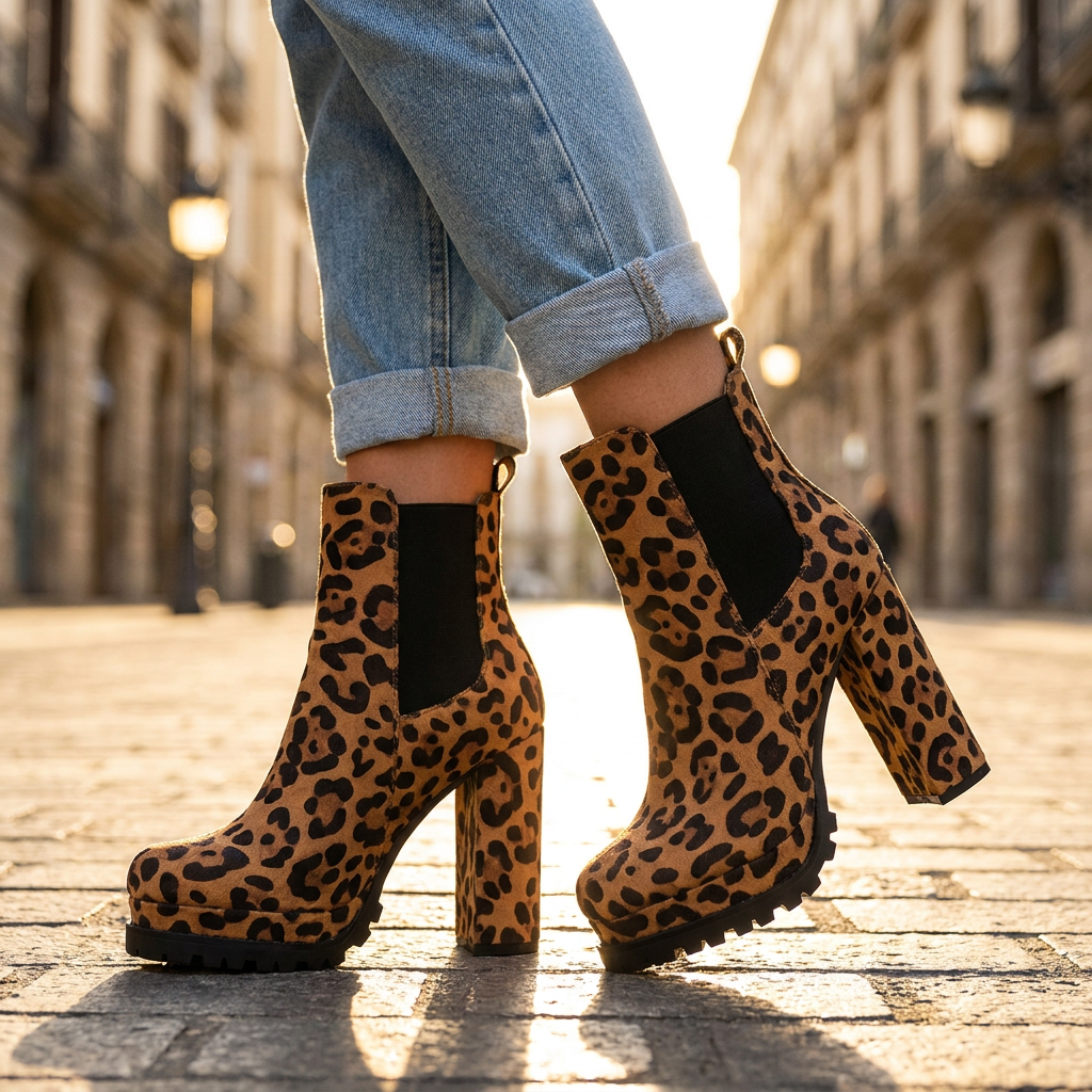 Sadie Platform Block-Heel Ankle Boots