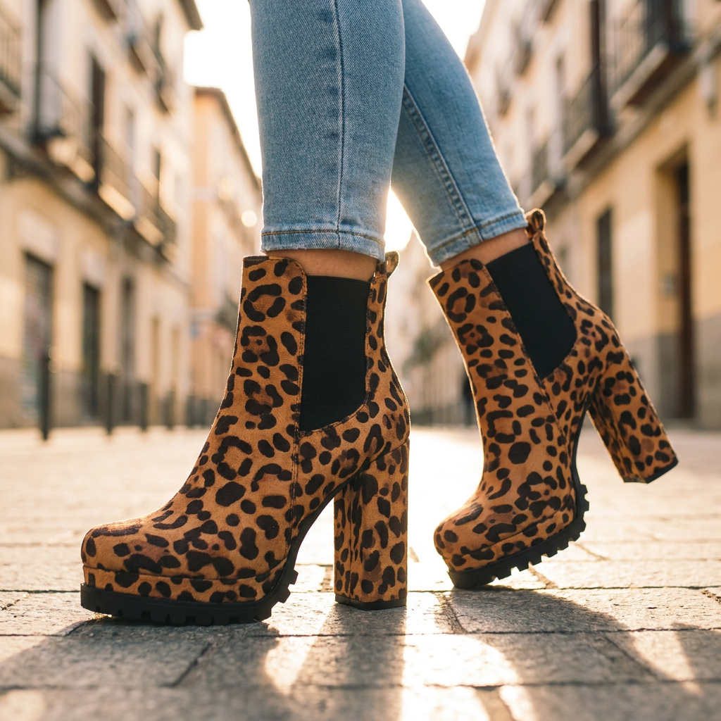 Sadie Platform Block-Heel Ankle Boots