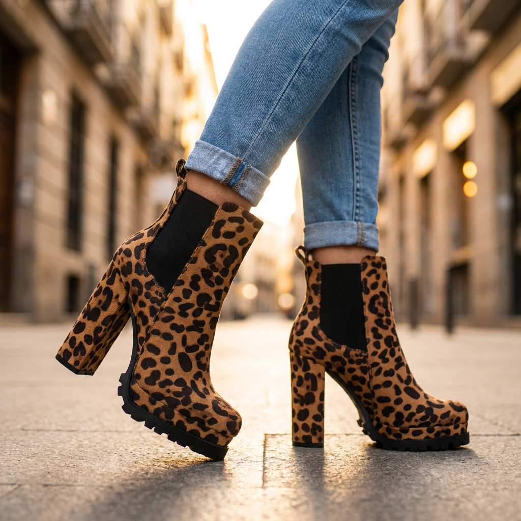 Sadie Platform Block-Heel Ankle Boots