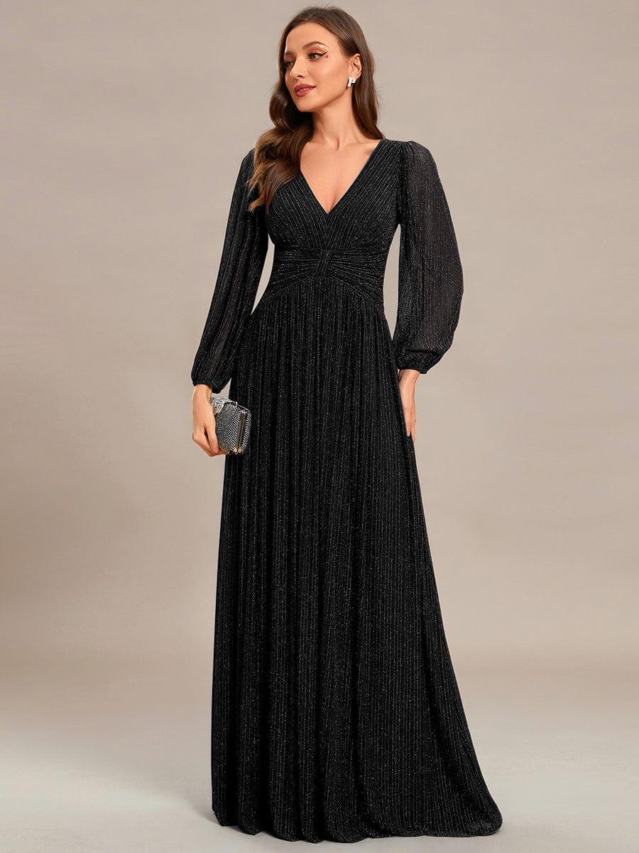Sierra Sequin Gown - Empire Waist, Lantern Sleeve Formal Dress - photo 1