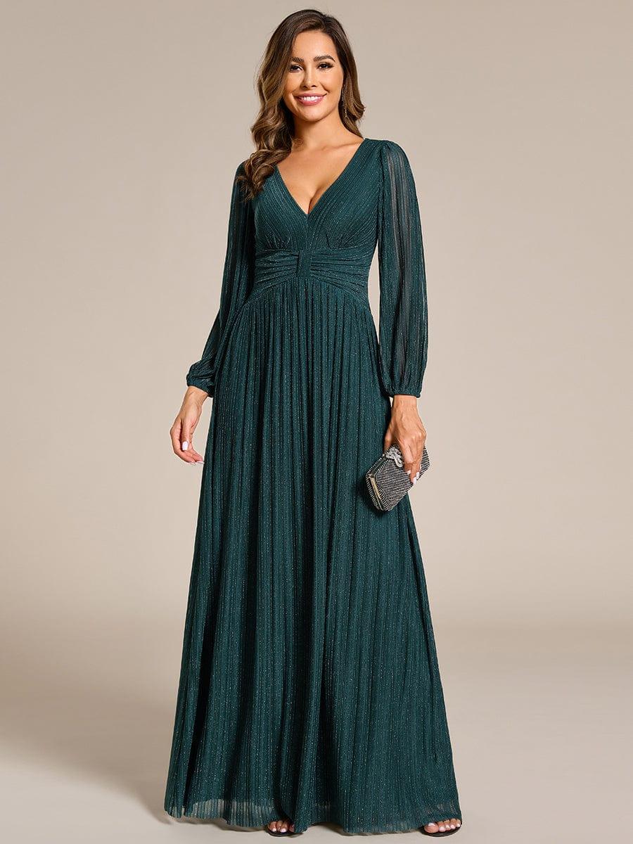 Sierra Sequin Gown - Empire Waist, Lantern Sleeve Formal Dress - photo 10