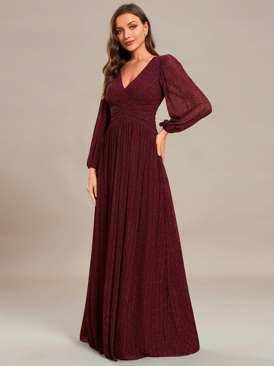 Sierra Sequin Gown - Empire Waist, Lantern Sleeve Formal Dress - photo 13