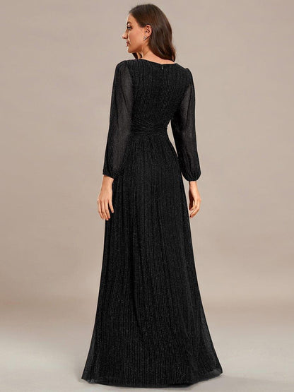 Sierra Sequin Gown - Empire Waist, Lantern Sleeve Formal Dress - photo 2
